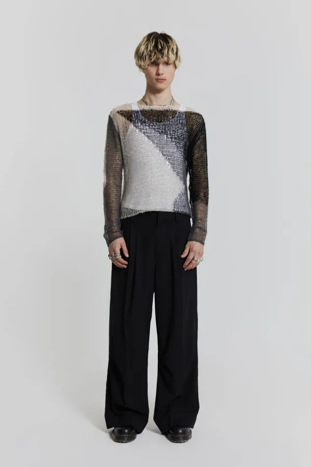 Men Jaded London Basics Goliath Black Suit Pant