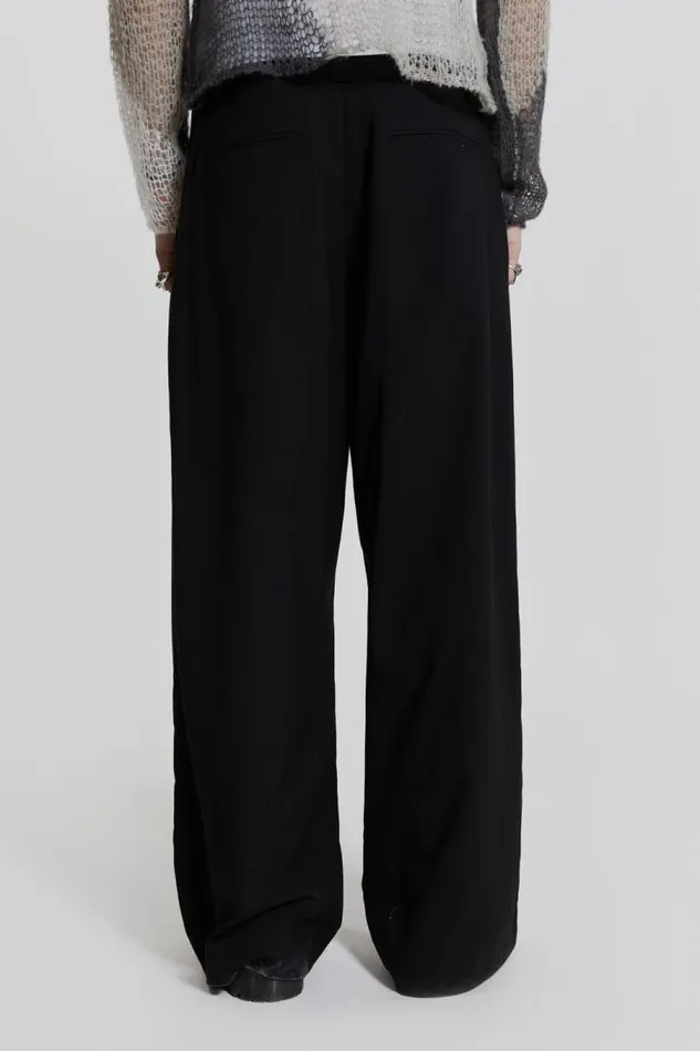 Men Jaded London Basics Goliath Black Suit Pant