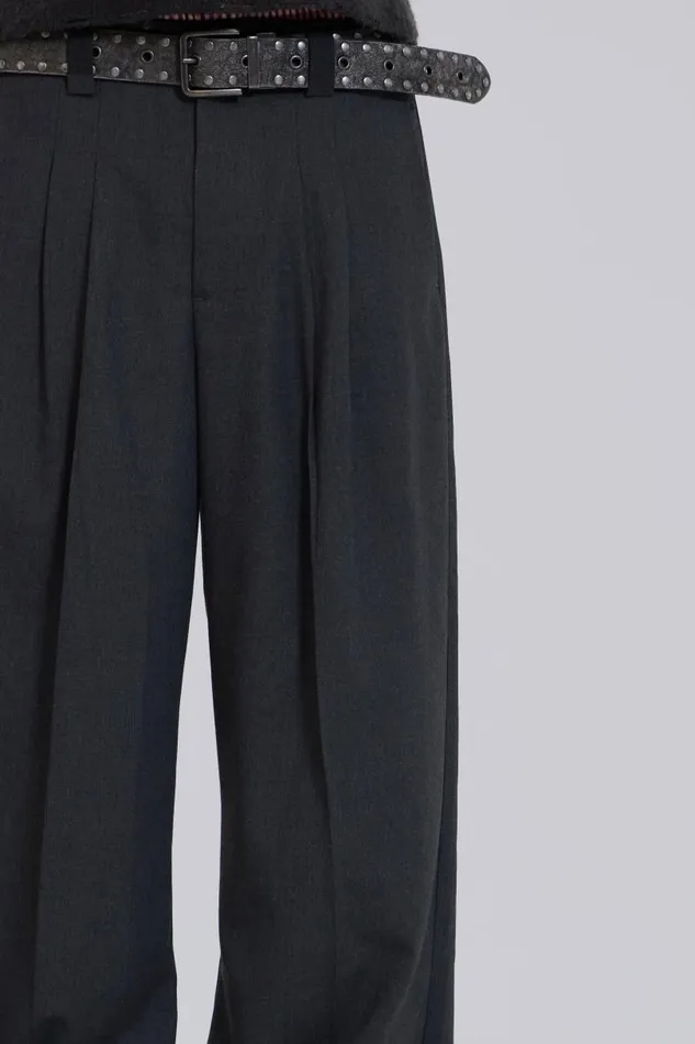 Men Jaded London Basics Goliath Charcoal Suit Pant