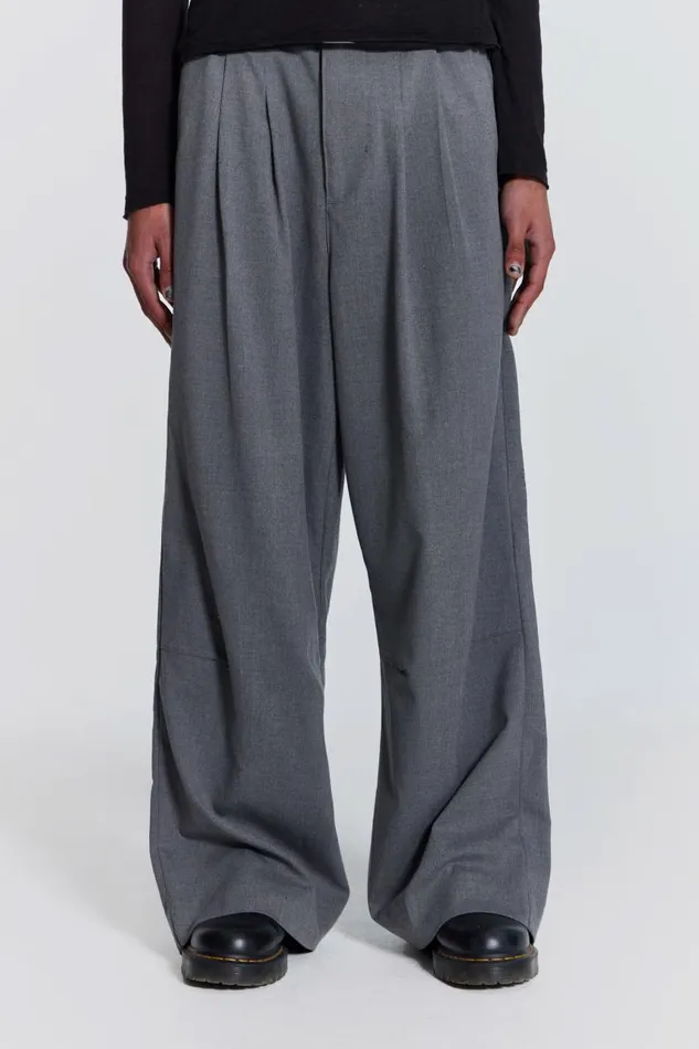 Men Jaded London Basics Goliath Grey Suit Pant
