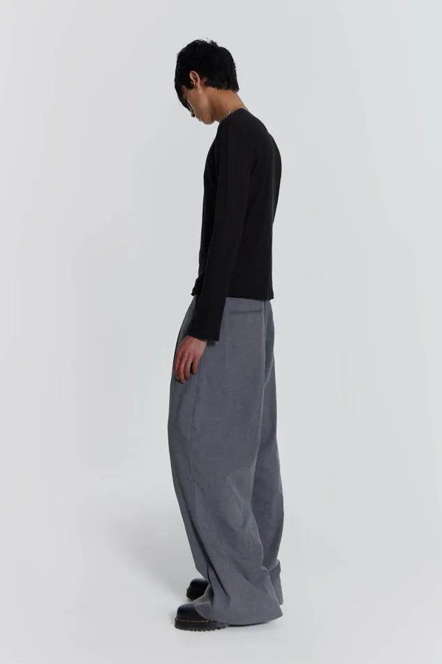 Men Jaded London Basics Goliath Grey Suit Pant
