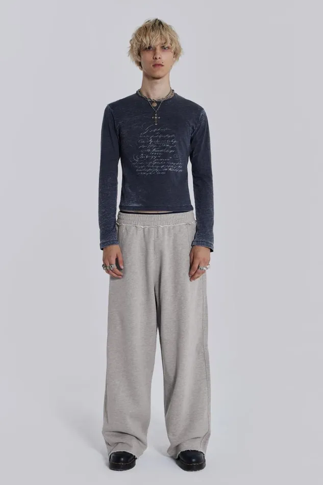 Men Jaded London Basics Grey Marl Monster Joggers