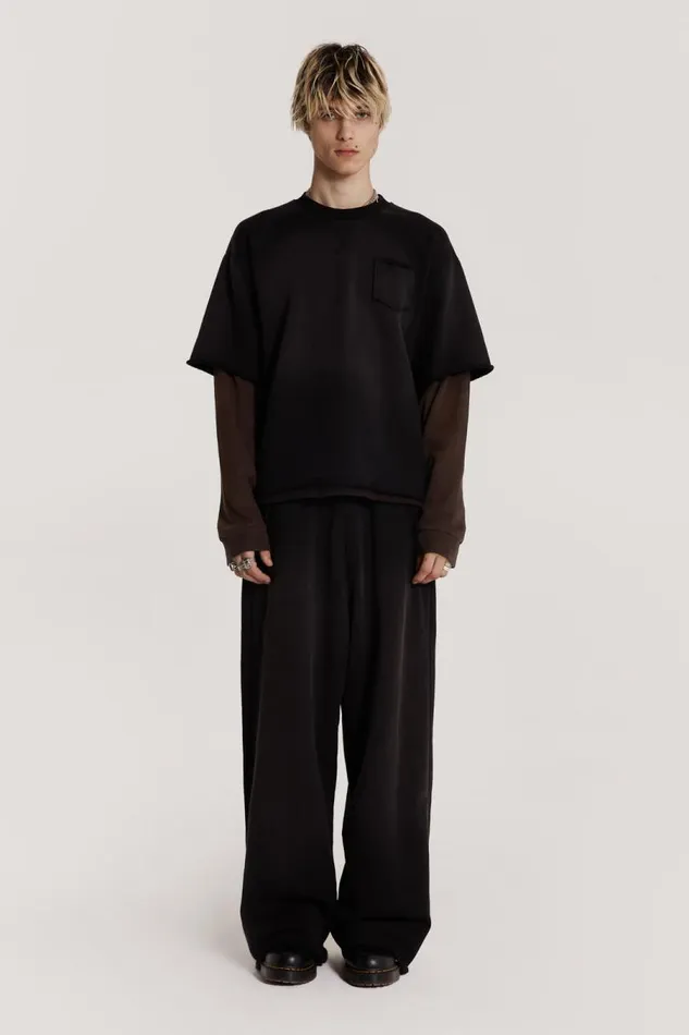 Men Jaded London Basics Washed Black Monster Joggers