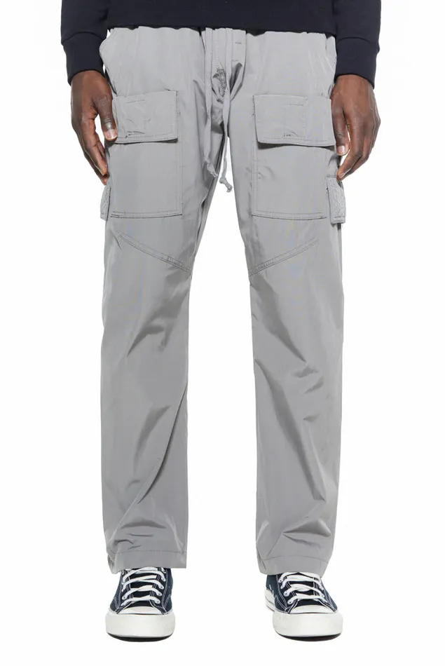 Men Jaded London Cargo Pants Ash Grey Trail Cargo Trousers