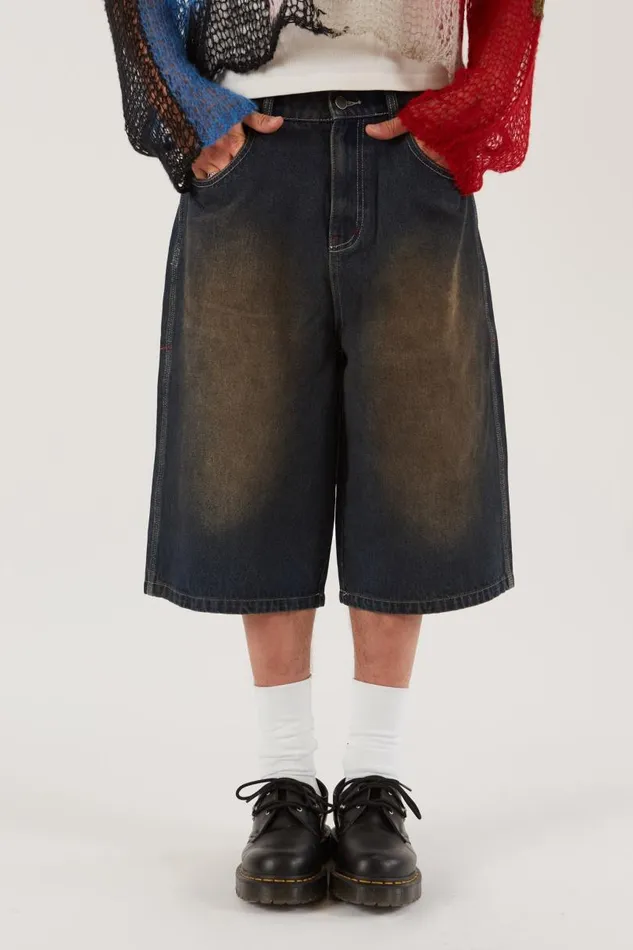 Men Jaded London Denim and Jeans Bronx Jumbo Fit Denim Jorts