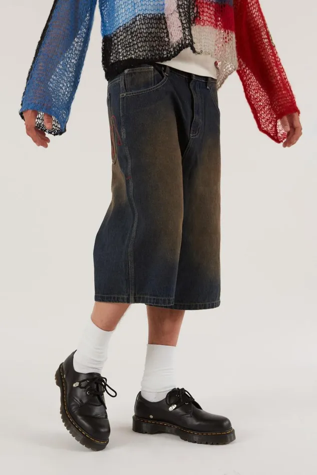 Men Jaded London Denim and Jeans Bronx Jumbo Fit Denim Jorts