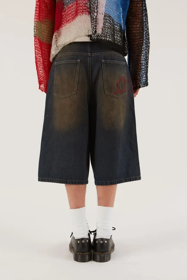 Men Jaded London Denim and Jeans Bronx Jumbo Fit Denim Jorts