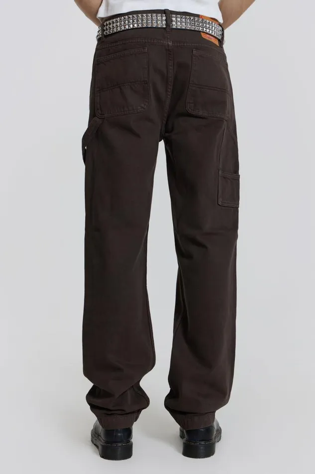 Men Jaded London Denim and Jeans Brown Carpenter Jeans In Skate Fit