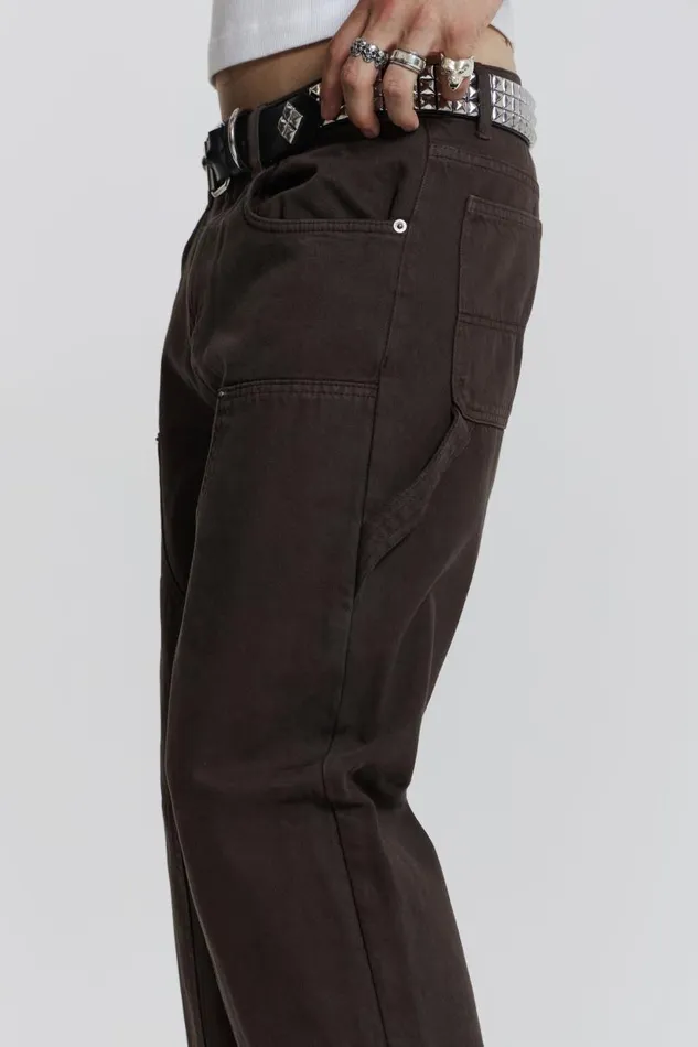 Men Jaded London Denim and Jeans Brown Carpenter Jeans In Skate Fit