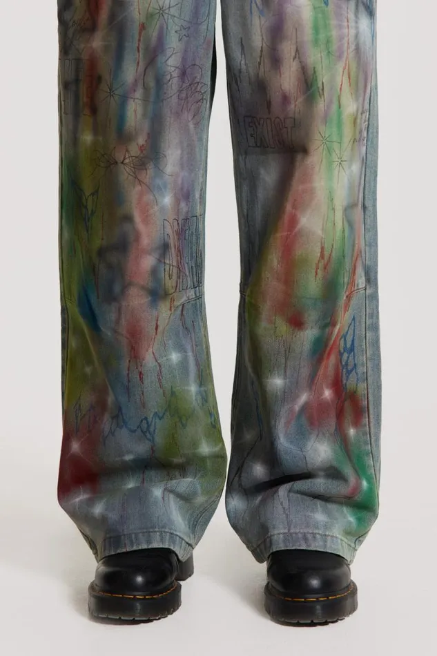 Men Jaded London Denim and Jeans Drifting Through Space Baggy Jeans