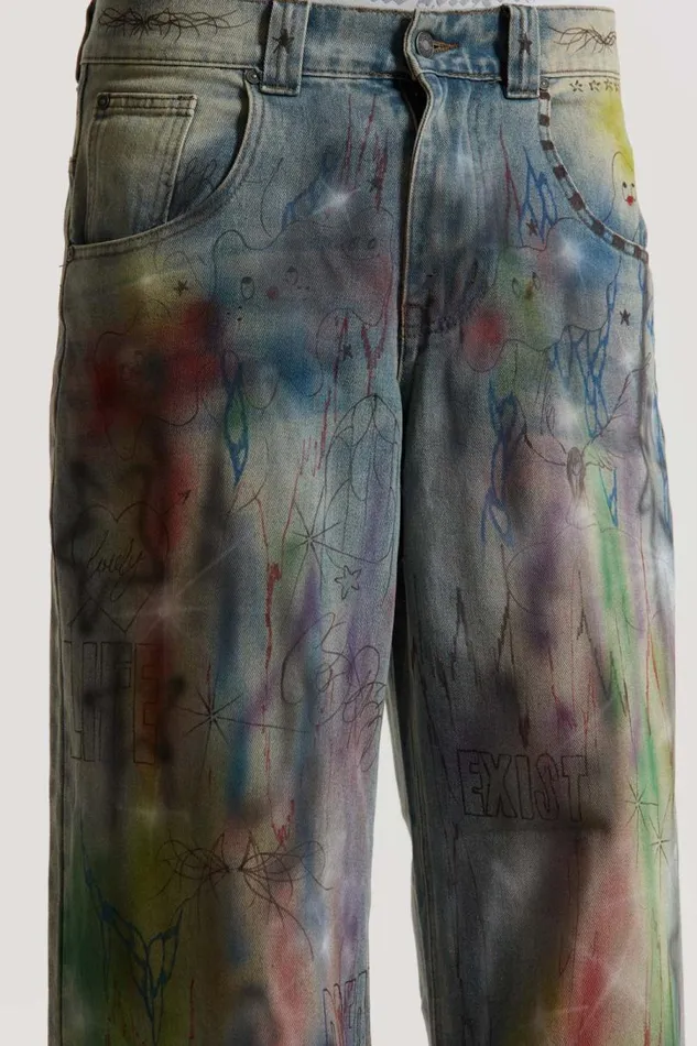 Men Jaded London Denim and Jeans Drifting Through Space Baggy Jeans