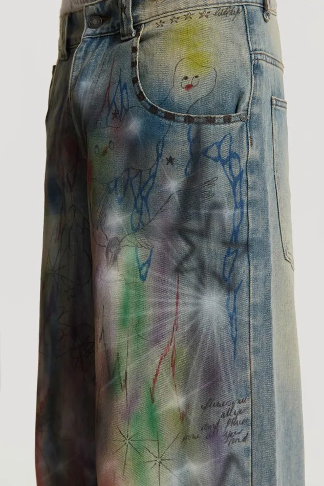 Men Jaded London Denim and Jeans Drifting Through Space Baggy Jeans