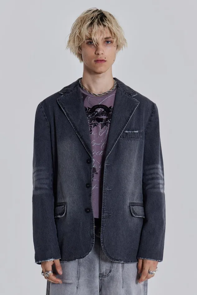 Men Jaded London Denim and Jeans Flint Blazer