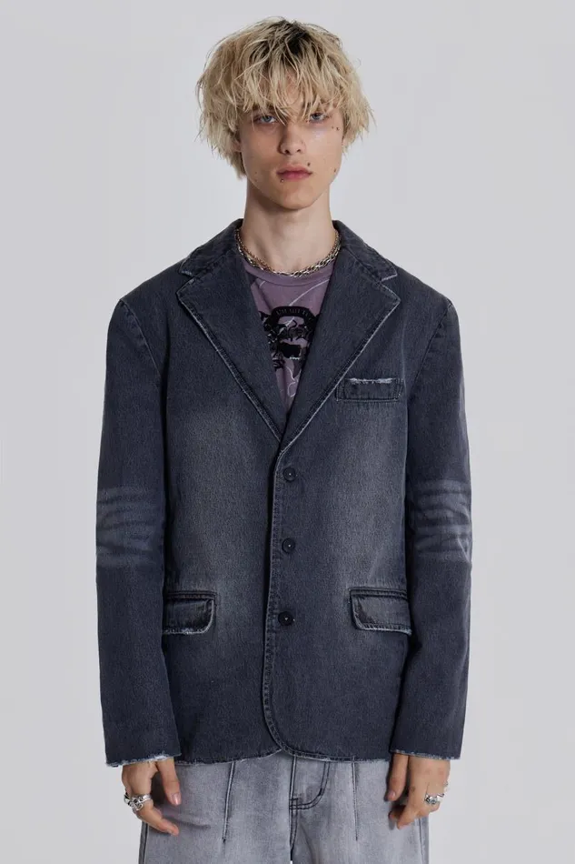 Men Jaded London Denim and Jeans Flint Blazer