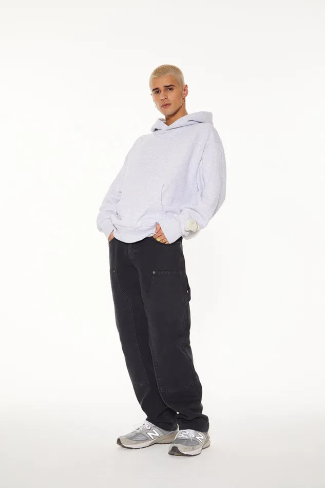 Men Jaded London Denim and Jeans Washed Black Carpenter Jeans In Skate Fit