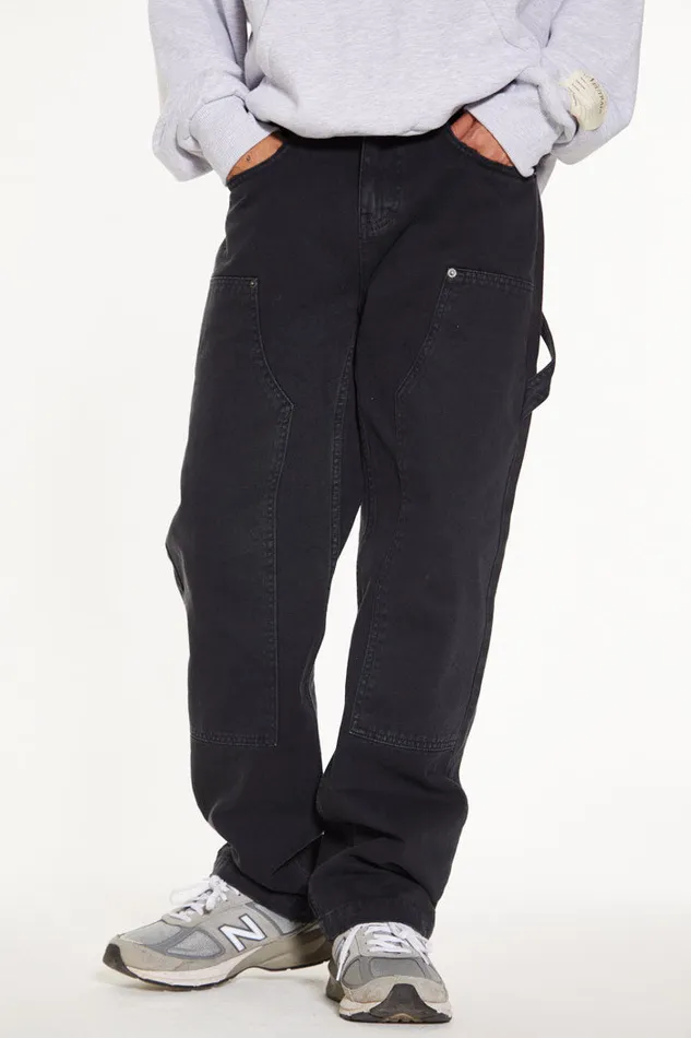 Men Jaded London Denim and Jeans Washed Black Carpenter Jeans In Skate Fit