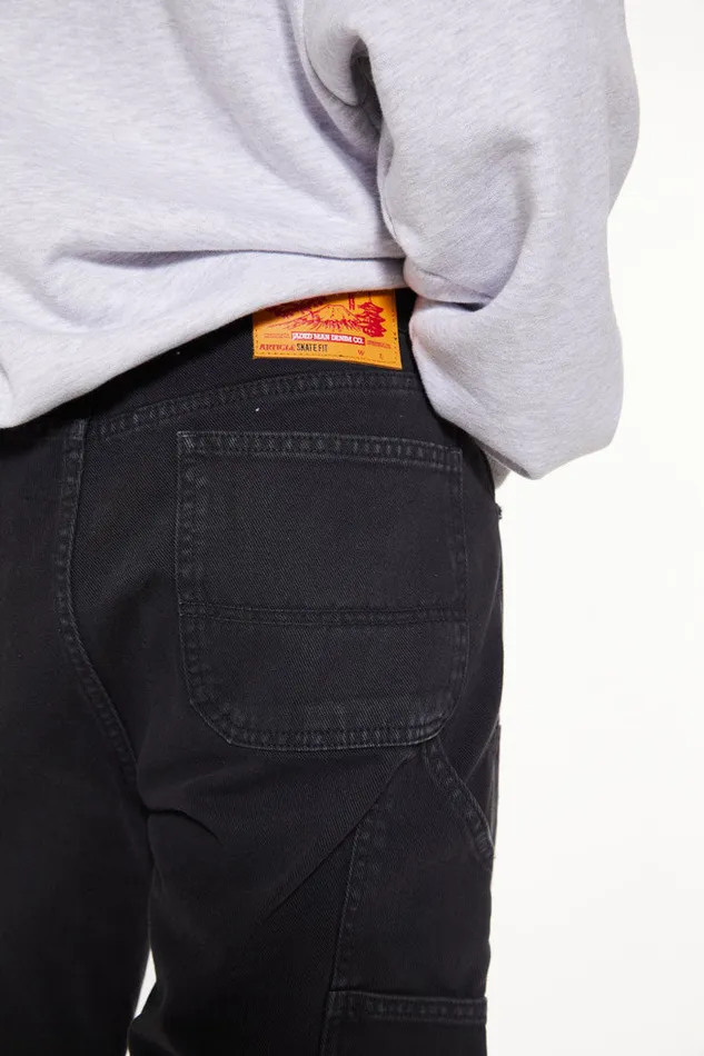 Men Jaded London Denim and Jeans Washed Black Carpenter Jeans In Skate Fit