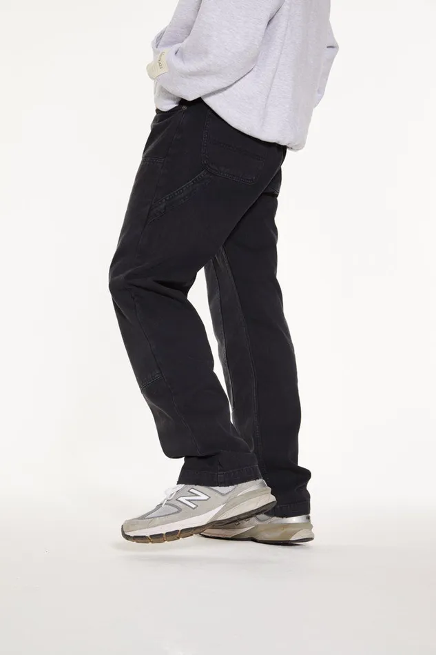 Men Jaded London Denim and Jeans Washed Black Carpenter Jeans In Skate Fit