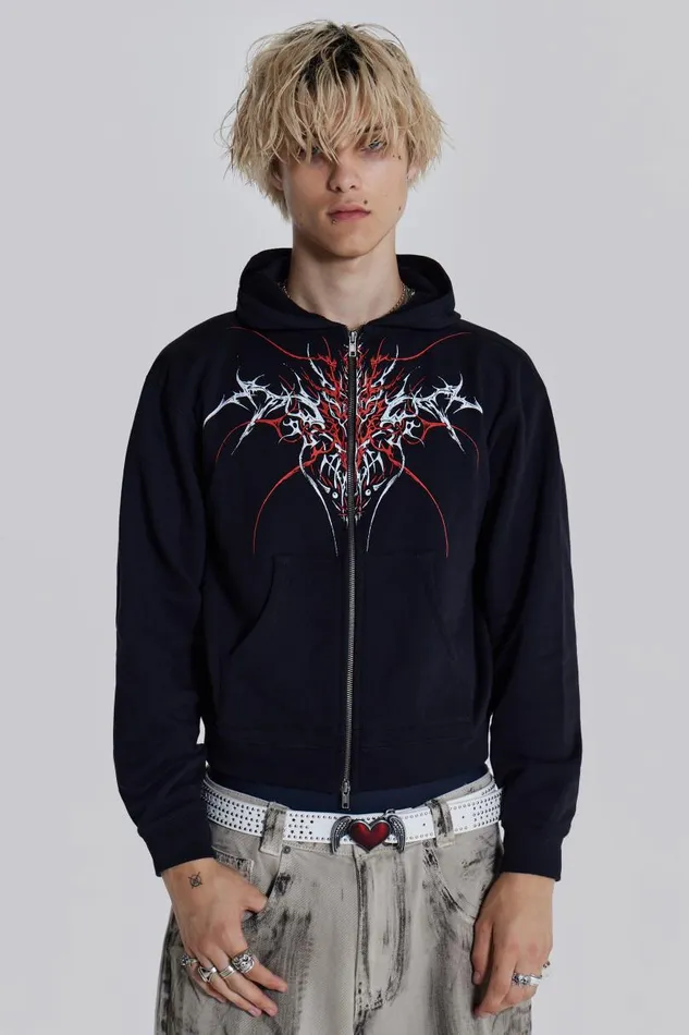 Men Jaded London Hoodies and Sweatshirts Thorn Zip Hoodie