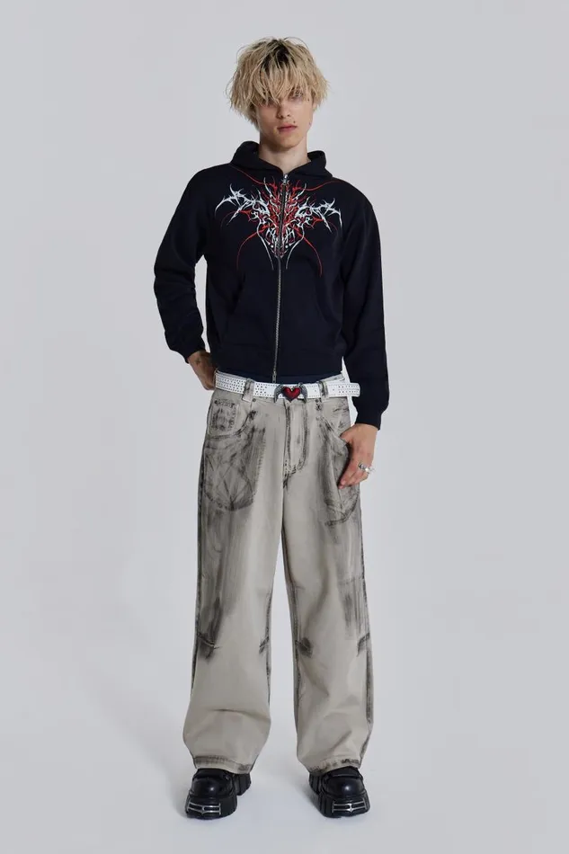 Men Jaded London Hoodies and Sweatshirts Thorn Zip Hoodie