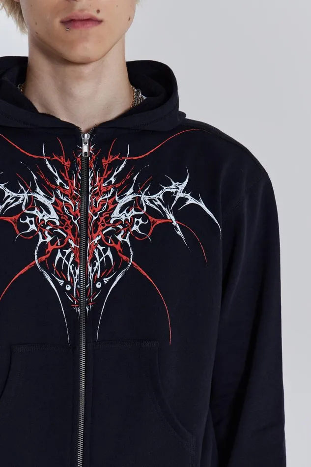 Men Jaded London Hoodies and Sweatshirts Thorn Zip Hoodie