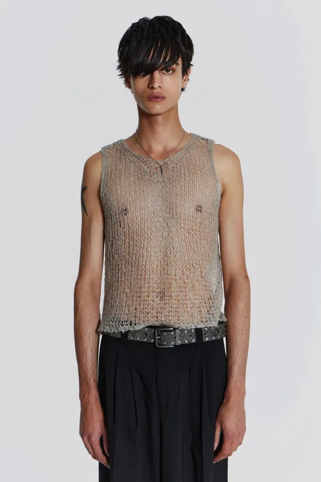 Men Jaded London Knitwear Dust Knit Tank