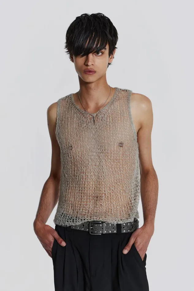 Men Jaded London Knitwear Dust Knit Tank