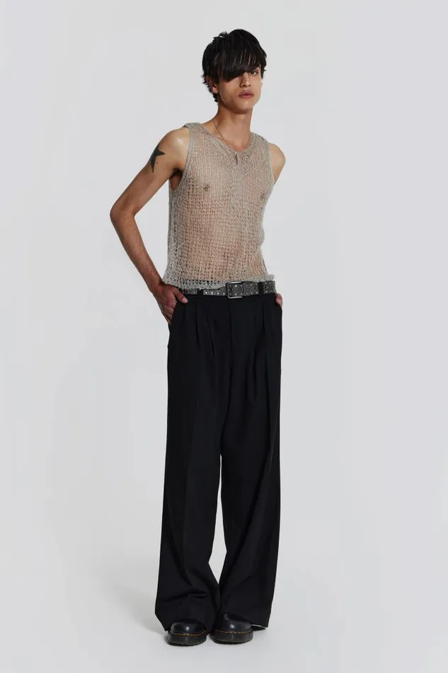 Men Jaded London Knitwear Dust Knit Tank