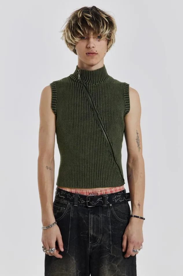 Men Jaded London Knitwear Lure Asymmetric Knit