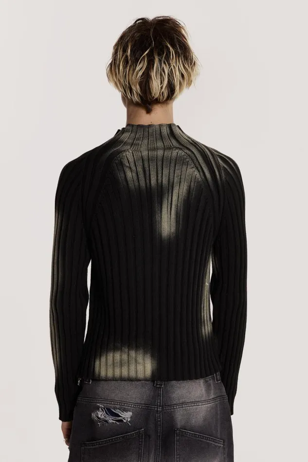 Men Jaded London Knitwear Luster Asymmetric Knit