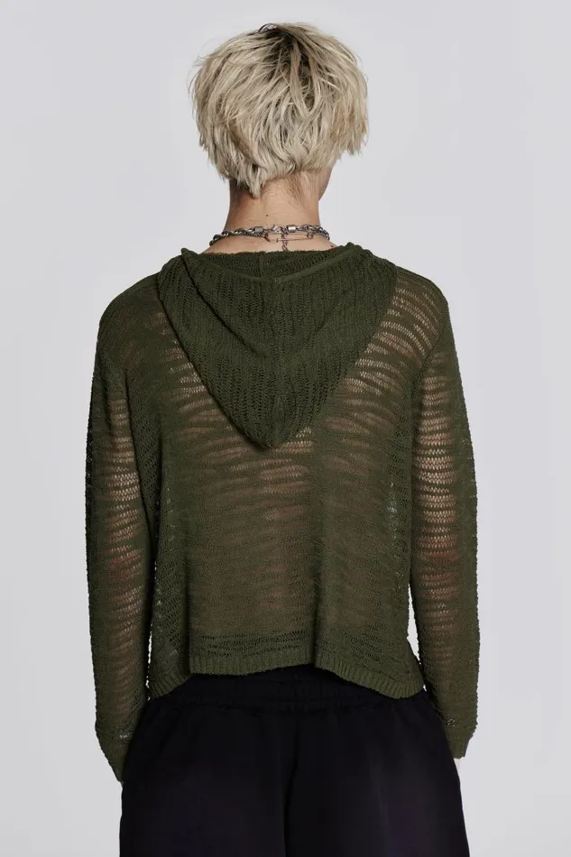 Men Jaded London Knitwear Noise Knit Hoodie