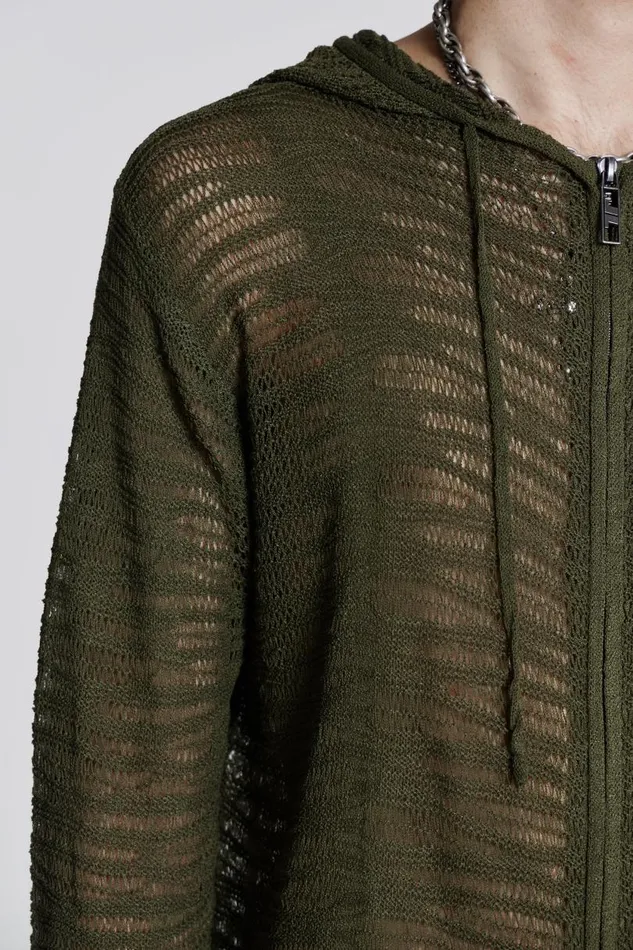 Men Jaded London Knitwear Noise Knit Hoodie