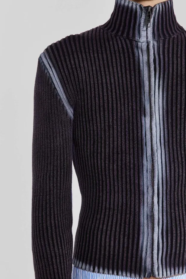 Men Jaded London Knitwear Purple Acid Lucid Knit Track Top