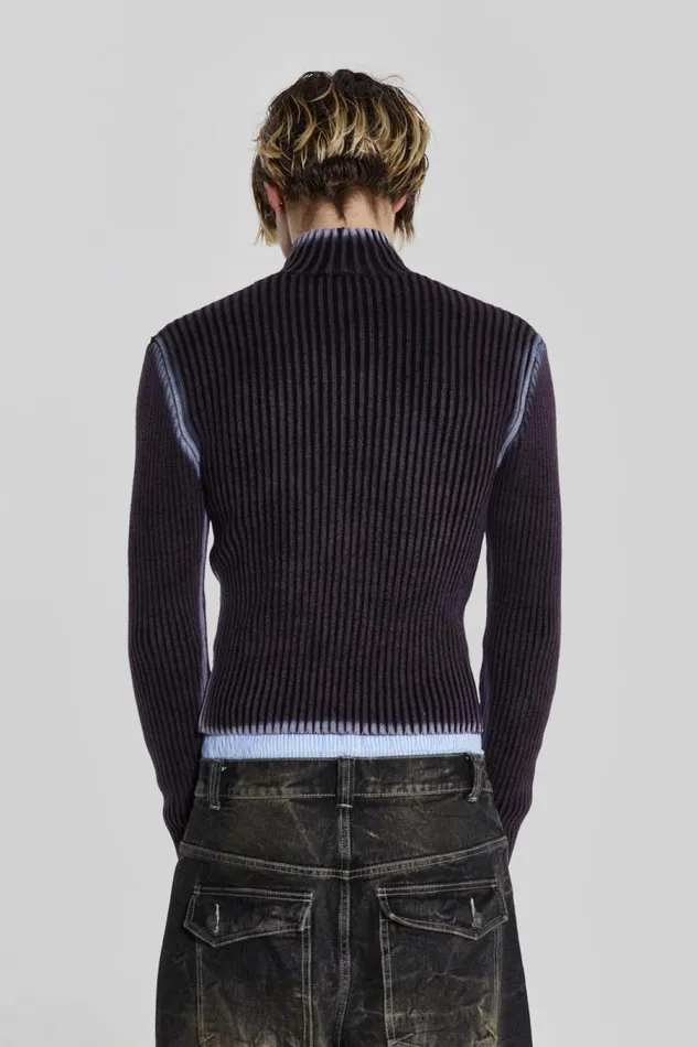 Men Jaded London Knitwear Purple Acid Lucid Knit Track Top