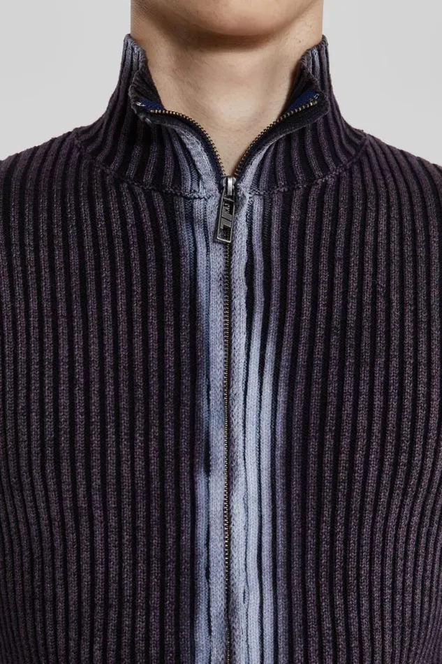 Men Jaded London Knitwear Purple Acid Lucid Knit Track Top