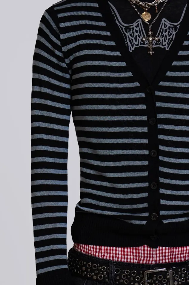 Men Jaded London Knitwear Sid Stripe Cardigan