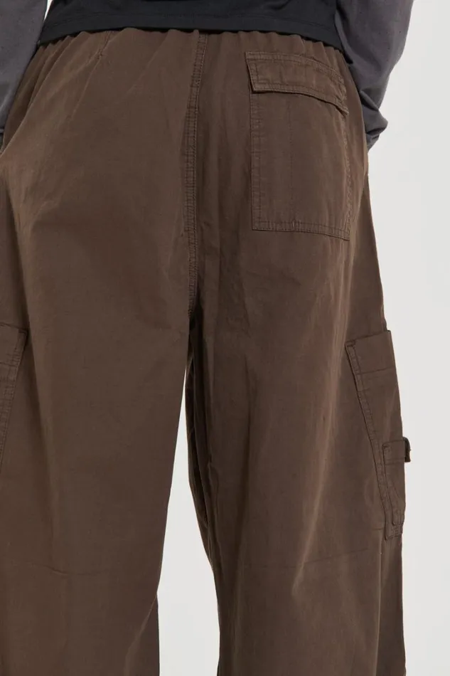 Men Jaded London Parachute Pants Brown Parachute Cargo Pants