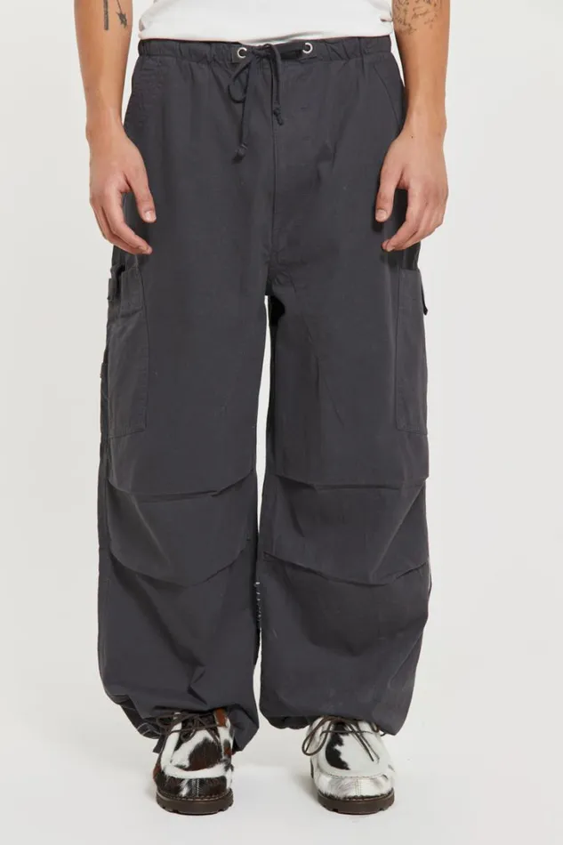 Men Jaded London Parachute Pants Grey Topograph Parachute Pants