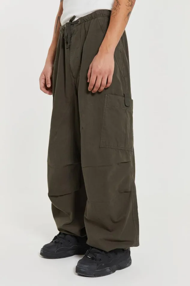 Men Jaded London Parachute Pants Khaki Parachute Cargo Pants