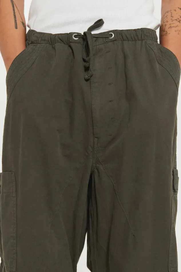 Men Jaded London Parachute Pants Khaki Parachute Cargo Pants