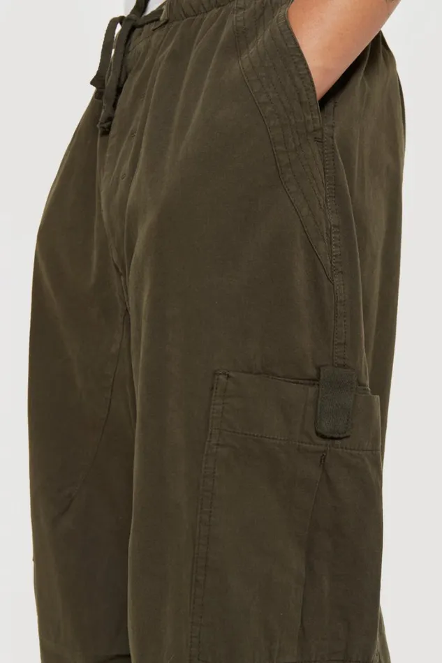 Men Jaded London Parachute Pants Khaki Parachute Cargo Pants