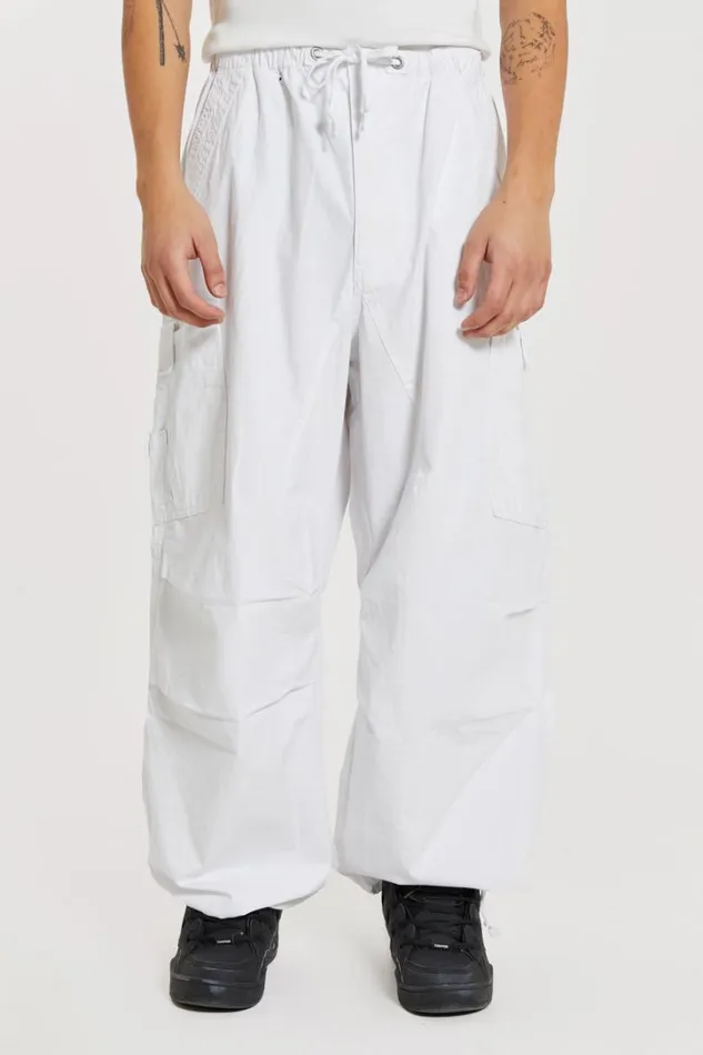 Men Jaded London Parachute Pants White Parachute Cargo Pants