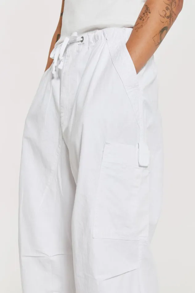 Men Jaded London Parachute Pants White Parachute Cargo Pants