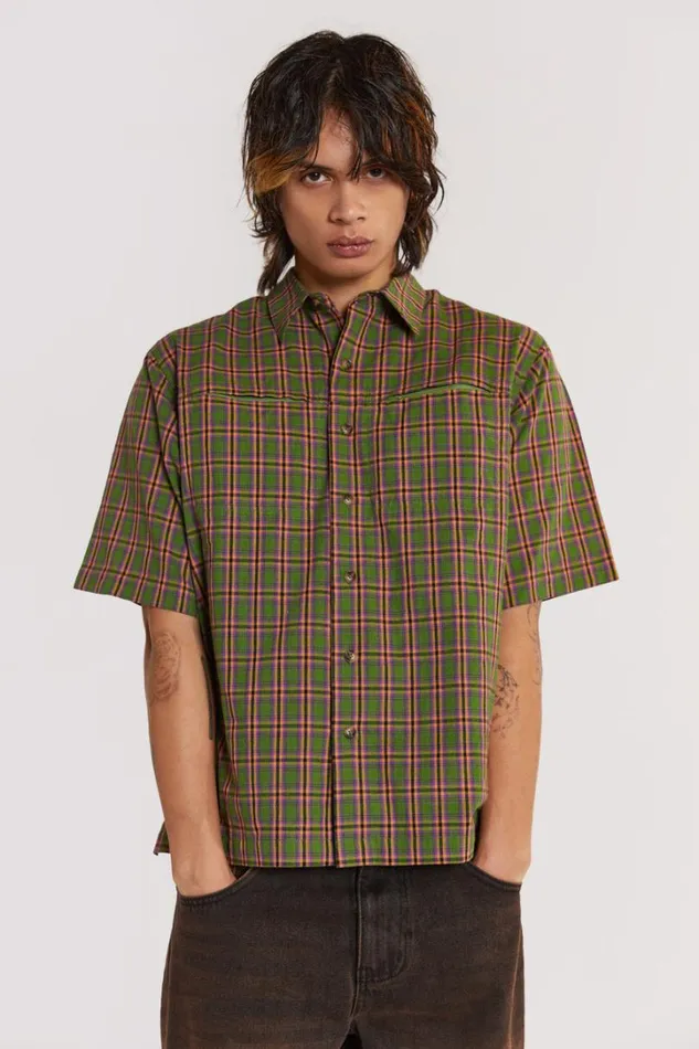 Men Jaded London Shirts Acid Short Sleeve Shirt