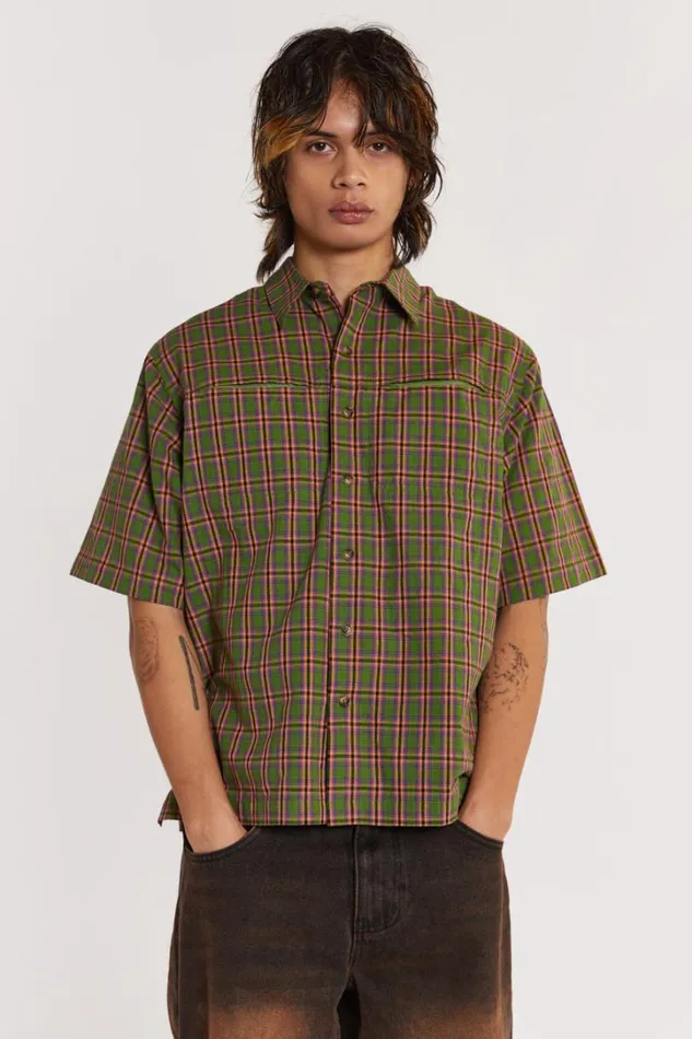 Men Jaded London Shirts Acid Short Sleeve Shirt