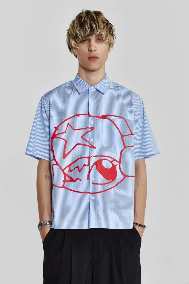 Men Jaded London Shirts Stereo Stripe Shirt