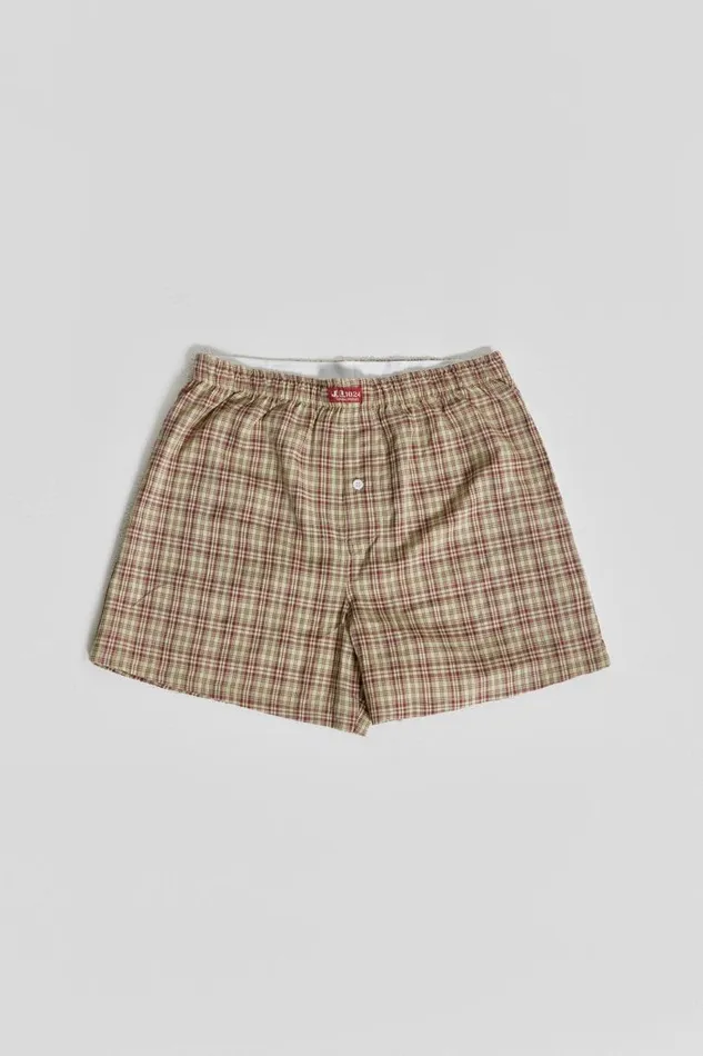 Men Jaded London Shorts and Jorts Brown Check Boxer