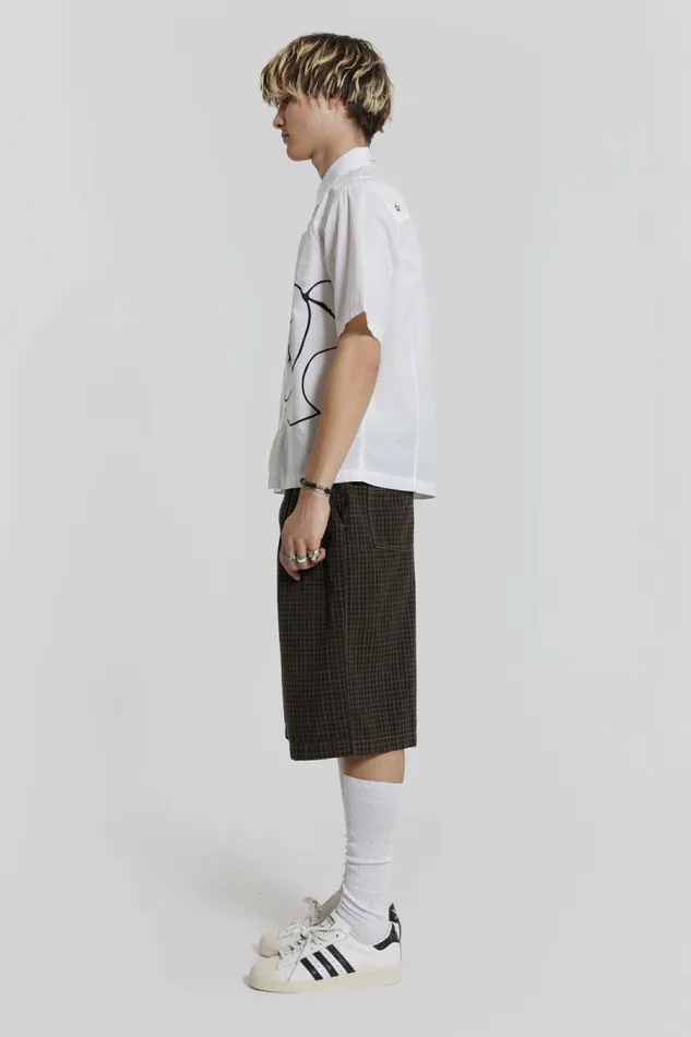 Men Jaded London Shorts and Jorts Charcoal Check Fairway Shorts