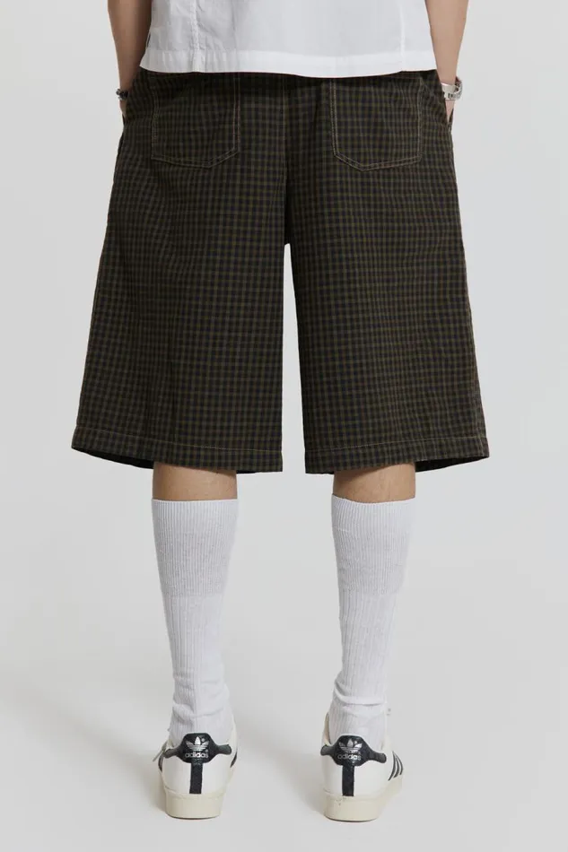Men Jaded London Shorts and Jorts Charcoal Check Fairway Shorts