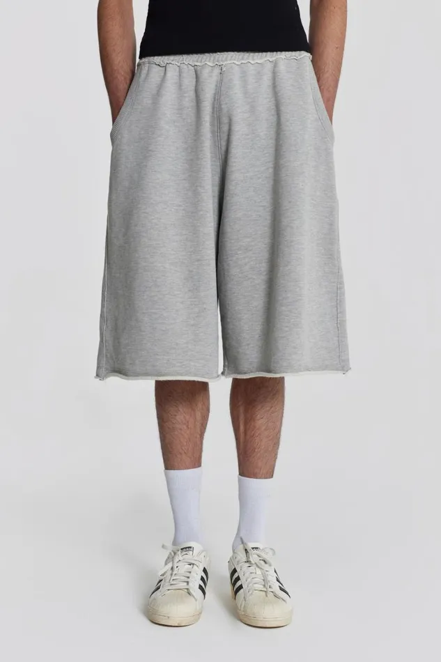 Men Jaded London Shorts and Jorts Grey Marl Colossus Jogger Shorts